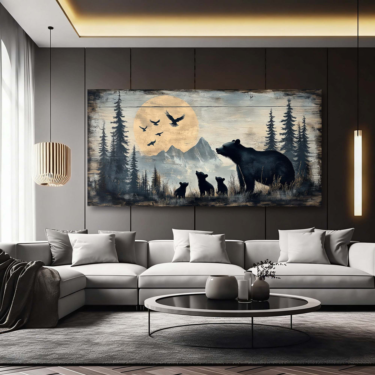Navy Blue Wildlife Animals Wall Art Modern Canvas Painting Prints Artwork Office Hallway Bedroom Living Room Decor