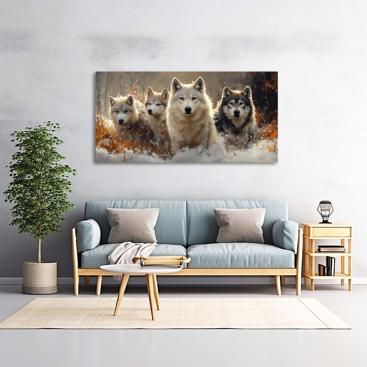Navy Blue Animals Wall Art for Living Room Canvas Painting Prints Art Deco Artwork Office Bedroom Decor
