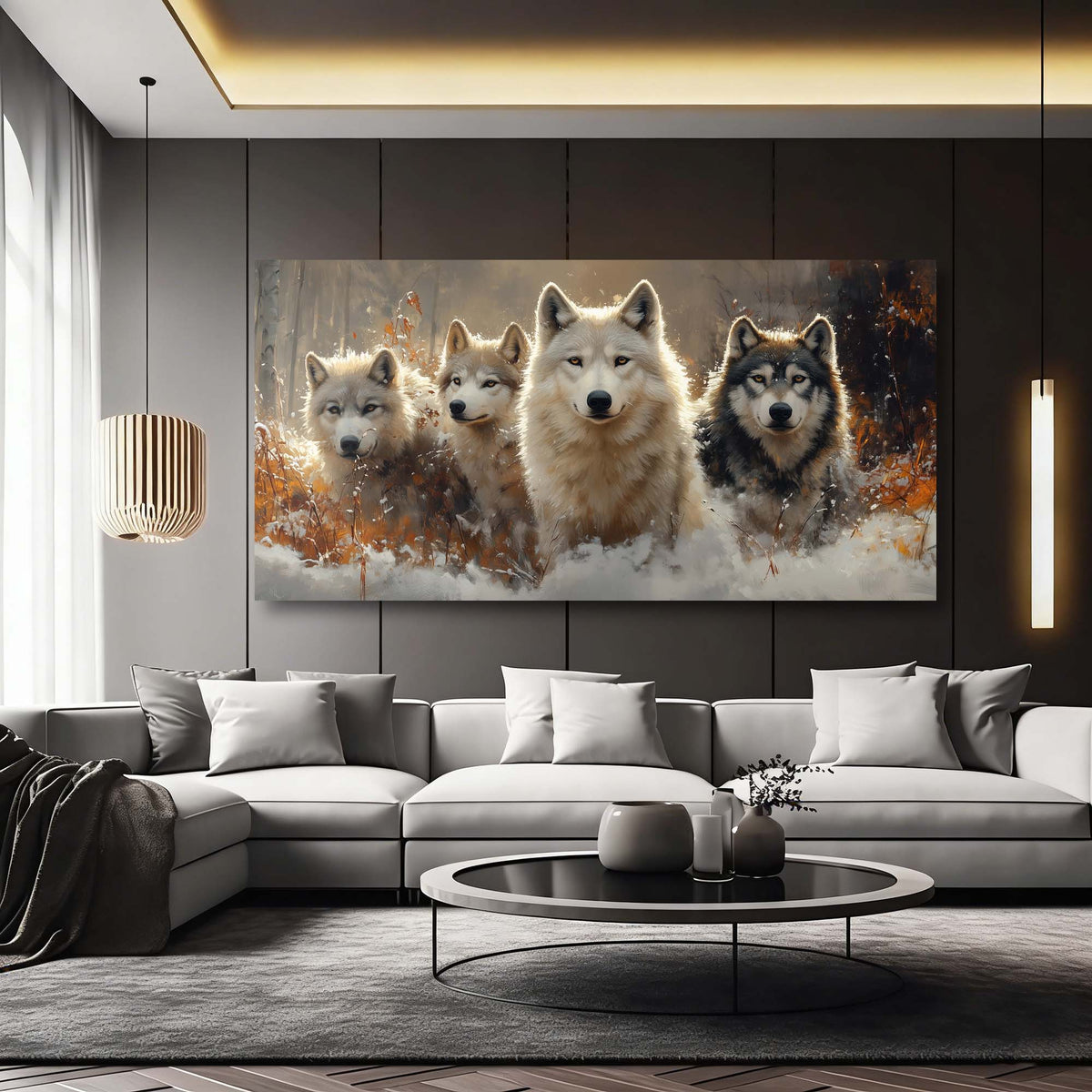 Navy Blue Animals Wall Art for Living Room Canvas Painting Prints Art Deco Artwork Office Bedroom Decor