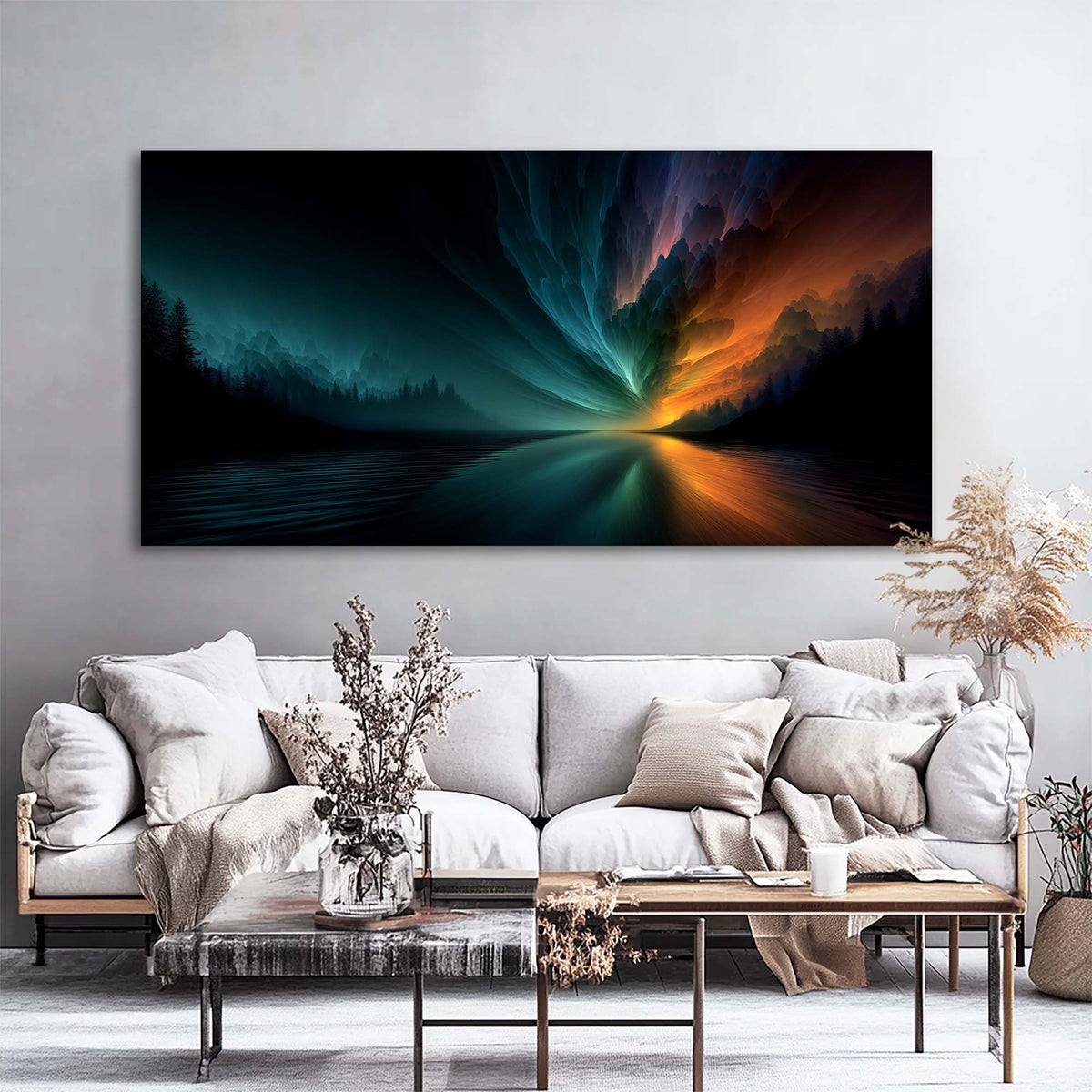 Navy Blue Fantasy Abstract Wall Art Art Deco Painting Prints Canvas Artwork Living Room Family Bedroom Office Decor