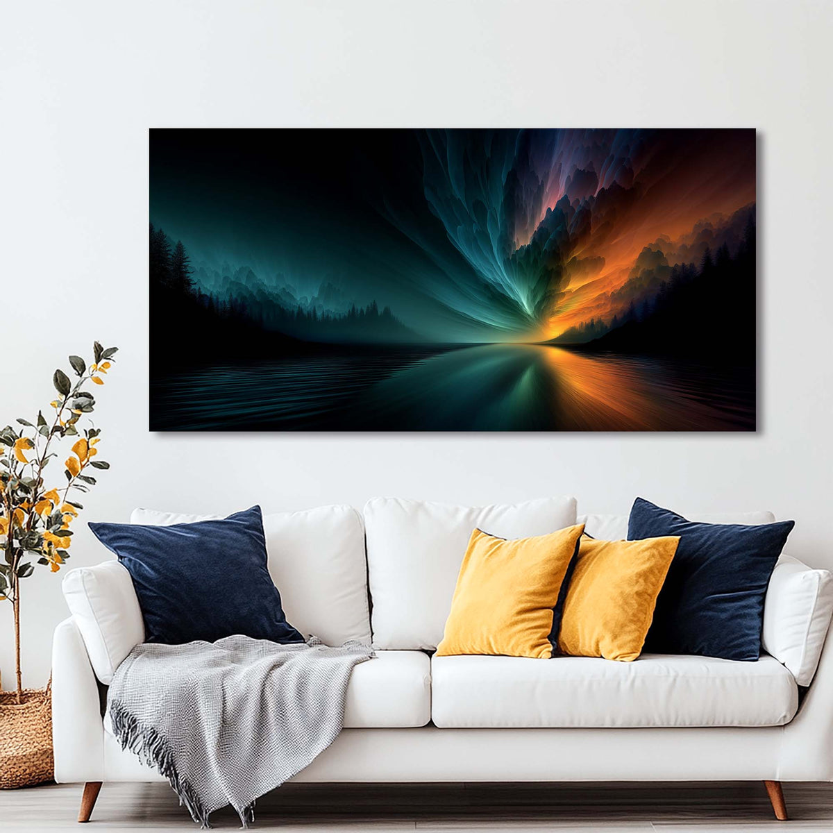 Navy Blue Fantasy Abstract Wall Art Art Deco Painting Prints Canvas Artwork Living Room Family Bedroom Office Decor