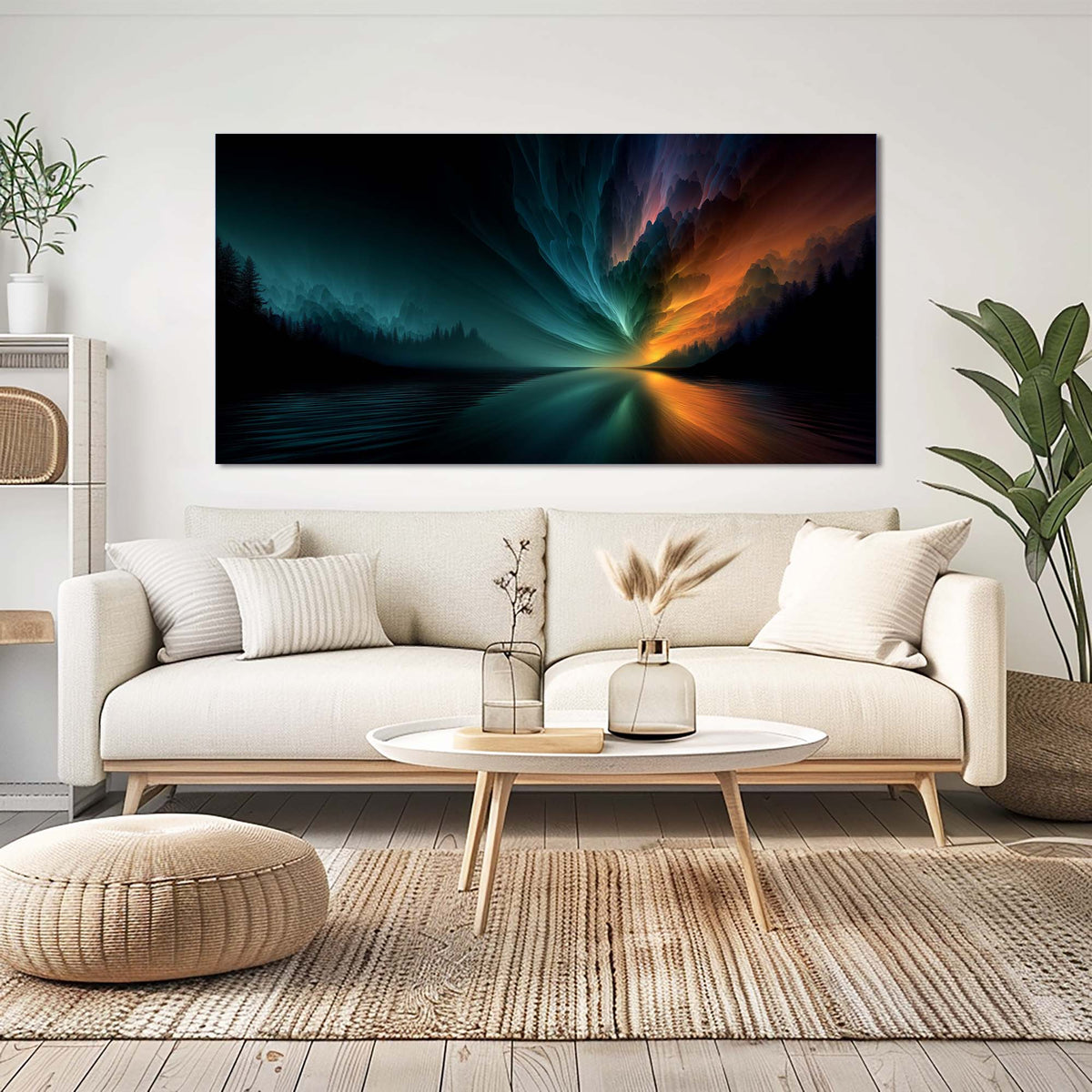 Navy Blue Fantasy Abstract Wall Art Art Deco Painting Prints Canvas Artwork Living Room Family Bedroom Office Decor