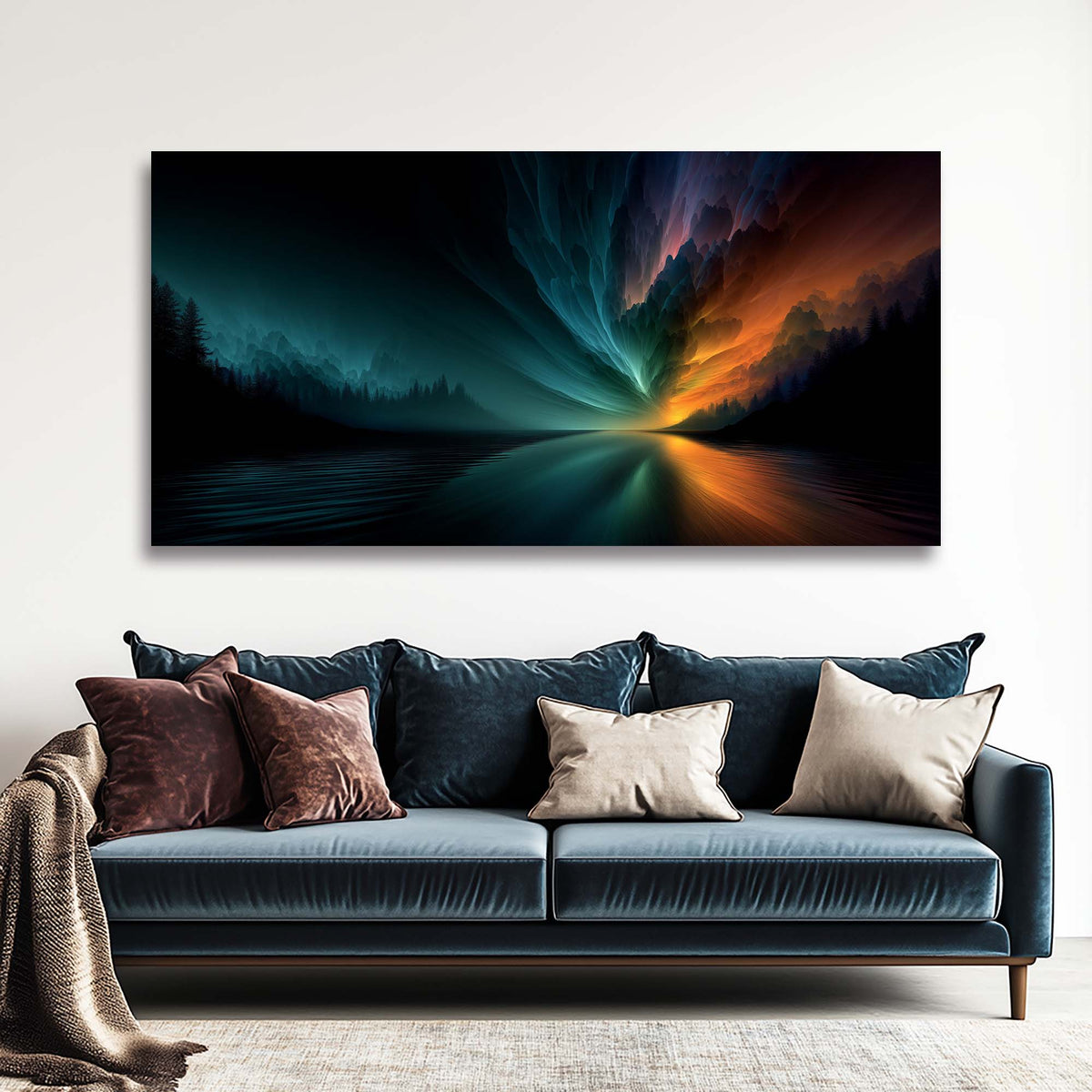 Navy Blue Fantasy Abstract Wall Art Art Deco Painting Prints Canvas Artwork Living Room Family Bedroom Office Decor