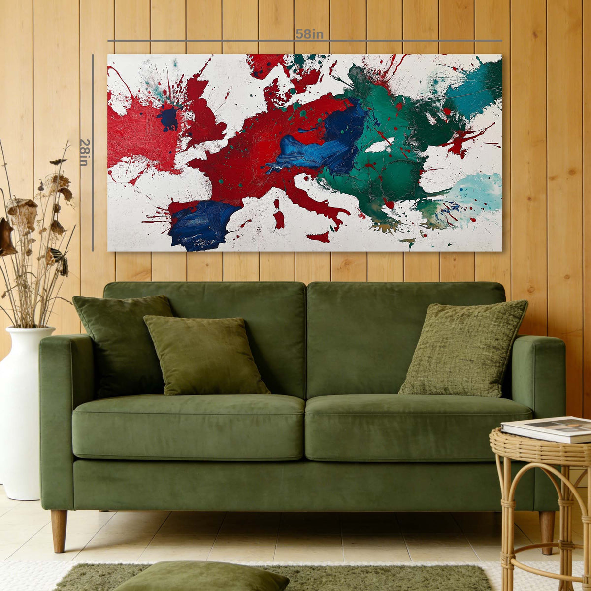 Green Abstract Abstract Wall Art for Living Room Canvas Painting Prints Artwork Family Bedroom Office Decor