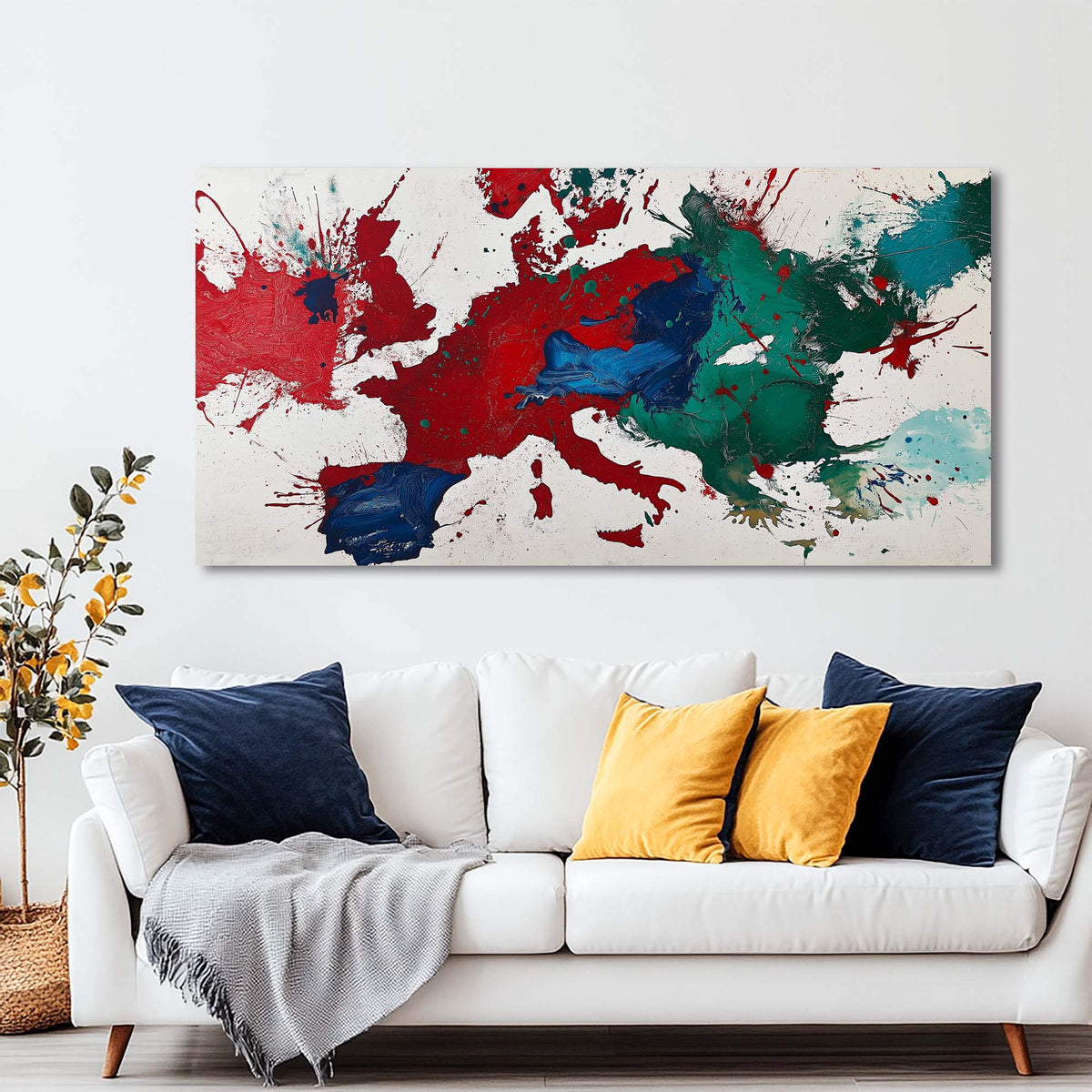 Green Abstract Abstract Wall Art for Living Room Canvas Painting Prints Artwork Family Bedroom Office Decor
