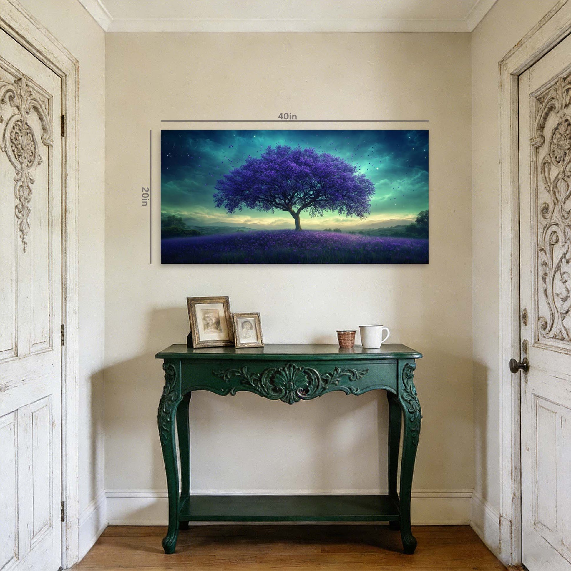 Navy Blue Fantasy Nature Wall Art Art Deco Painting Prints Canvas Artwork Living Room Family Bedroom Office Decor
