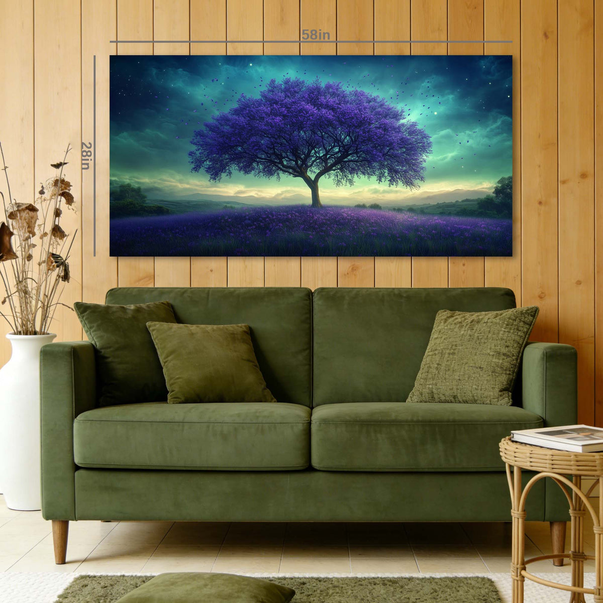 Navy Blue Fantasy Nature Wall Art Art Deco Painting Prints Canvas Artwork Living Room Family Bedroom Office Decor