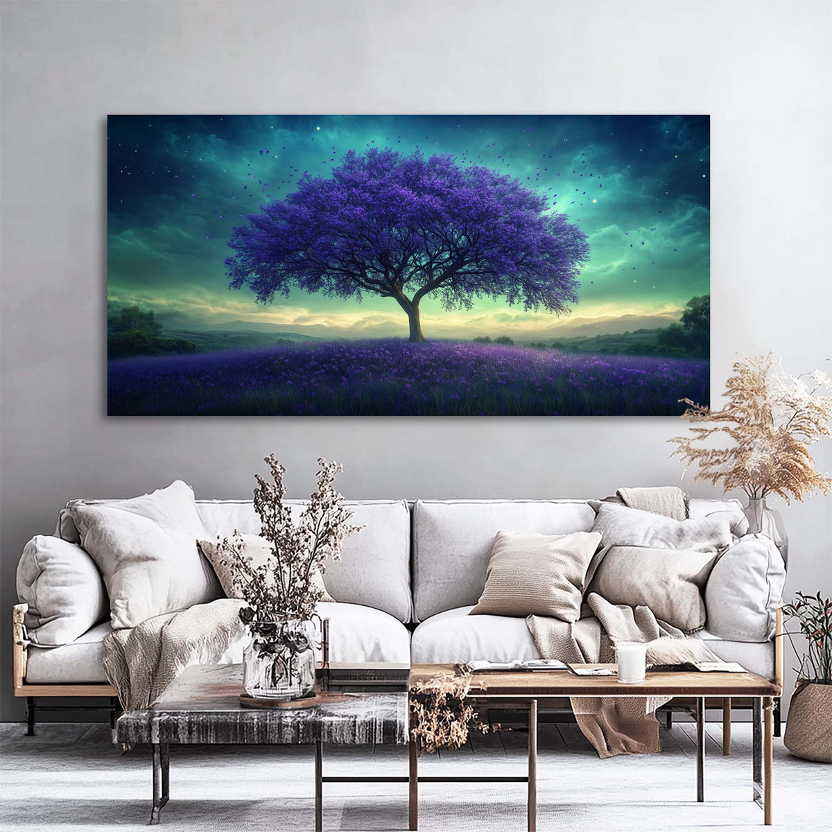 Navy Blue Fantasy Nature Wall Art Art Deco Painting Prints Canvas Artwork Living Room Family Bedroom Office Decor