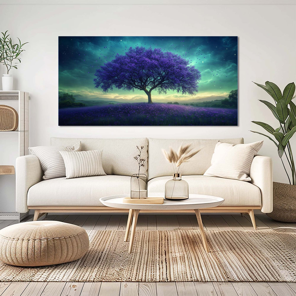 Navy Blue Fantasy Nature Wall Art Art Deco Painting Prints Canvas Artwork Living Room Family Bedroom Office Decor