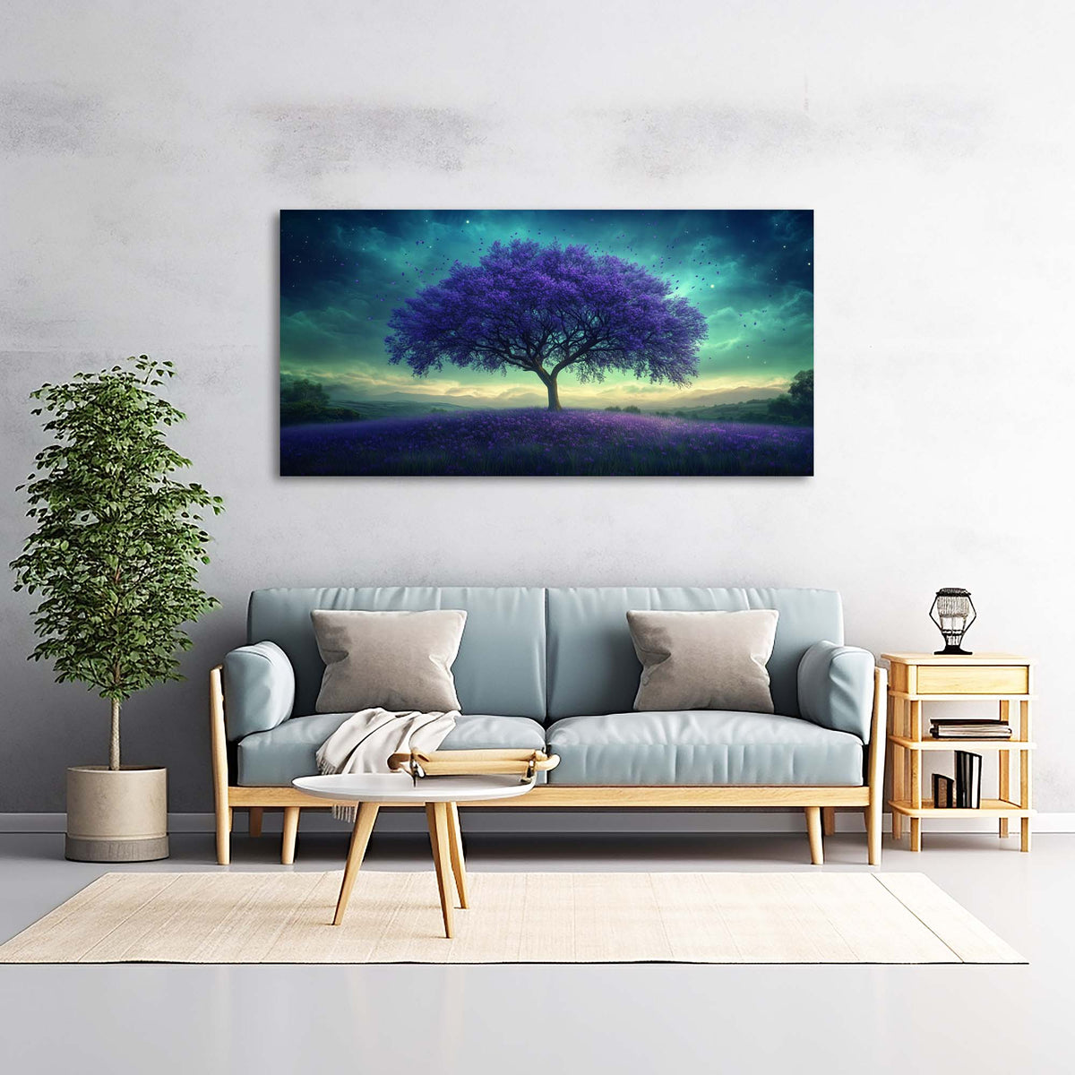 Navy Blue Fantasy Nature Wall Art Art Deco Painting Prints Canvas Artwork Living Room Family Bedroom Office Decor