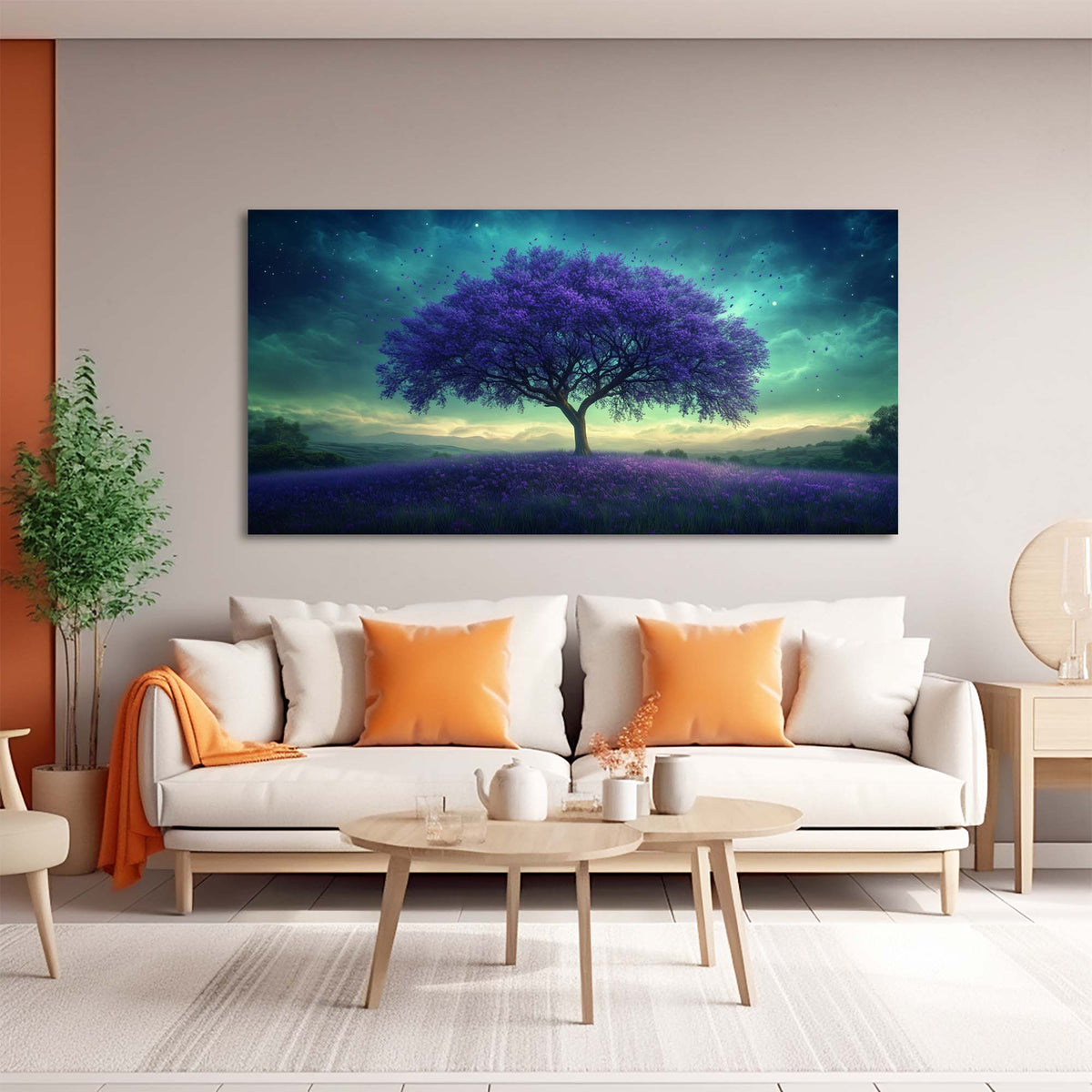 Navy Blue Fantasy Nature Wall Art Art Deco Painting Prints Canvas Artwork Living Room Family Bedroom Office Decor