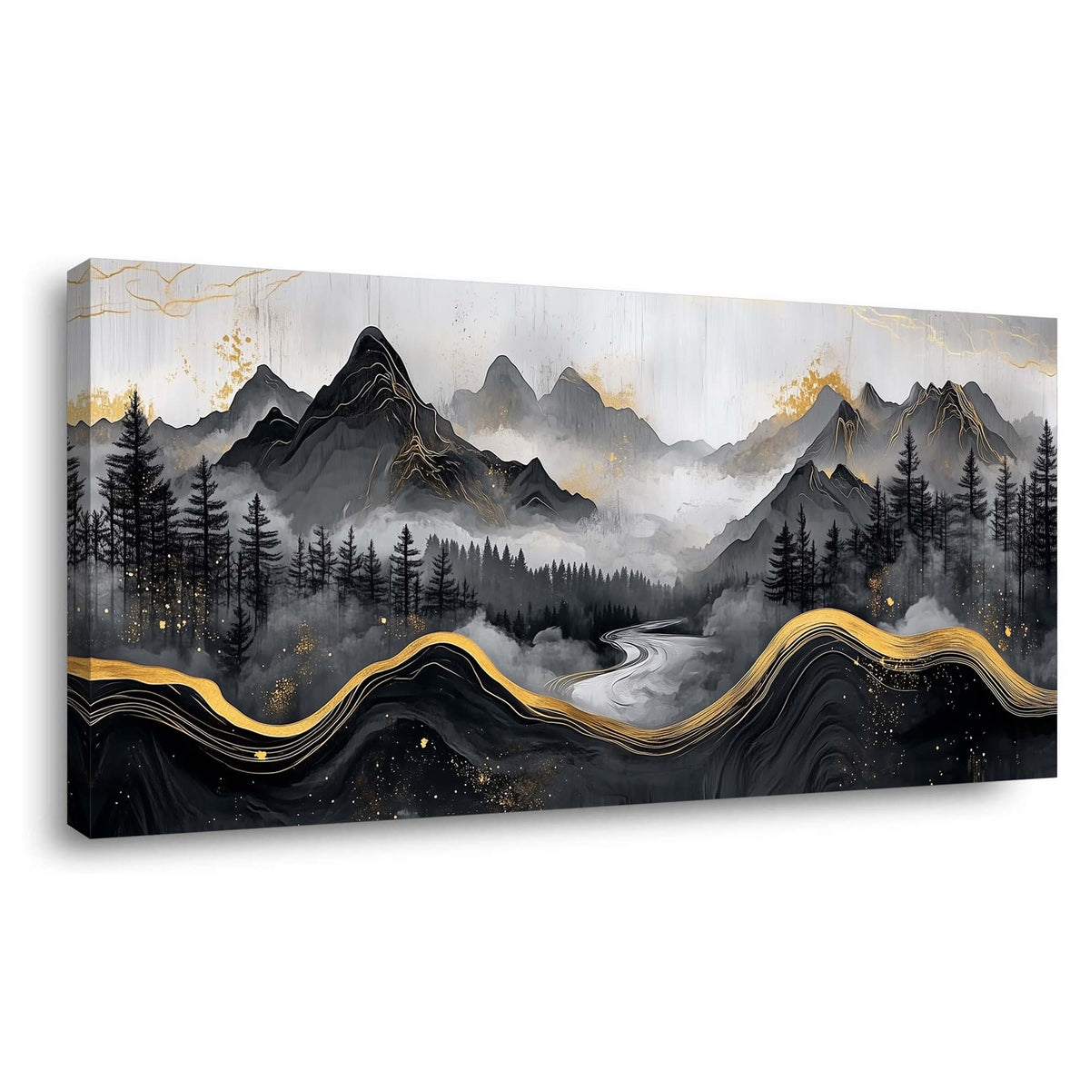 Navy Blue Oriental Nature Wall Art Modern Canvas Painting Prints Artwork Office Hallway Bedroom Living Room Decor