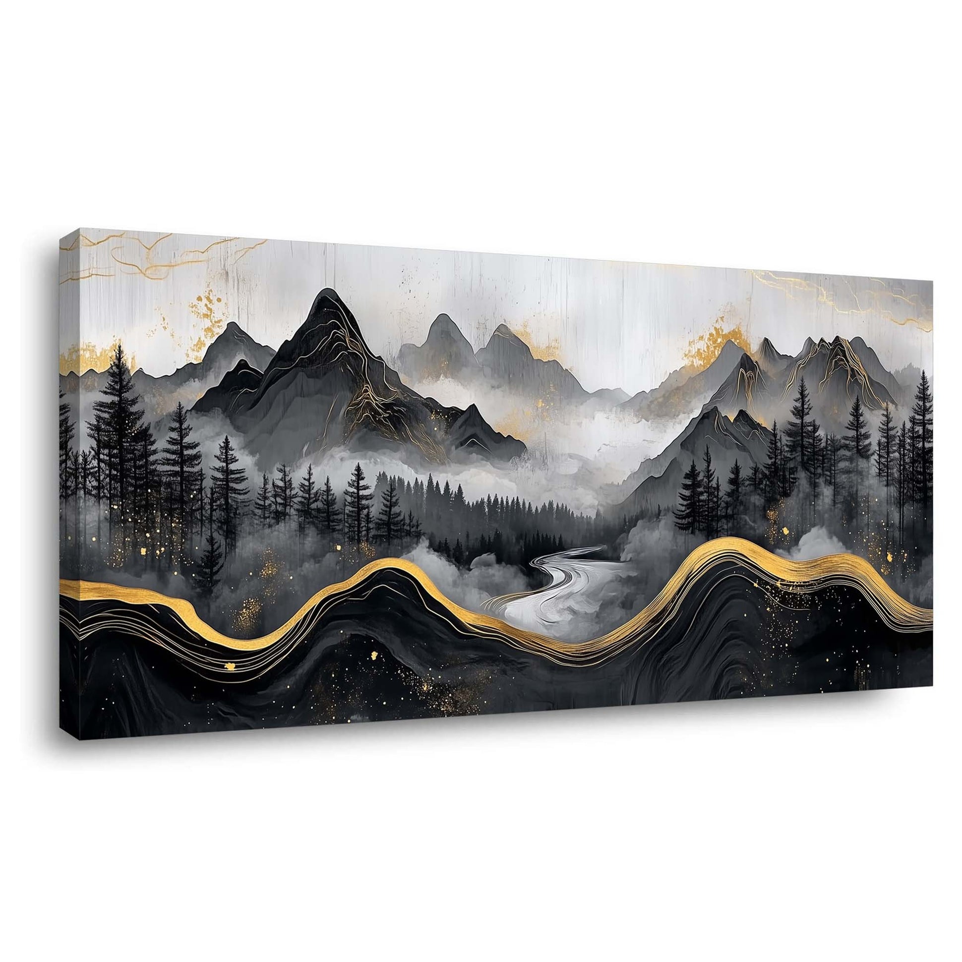 Navy Blue Oriental Nature Wall Art Modern Canvas Painting Prints Artwork Office Hallway Bedroom Living Room Decor