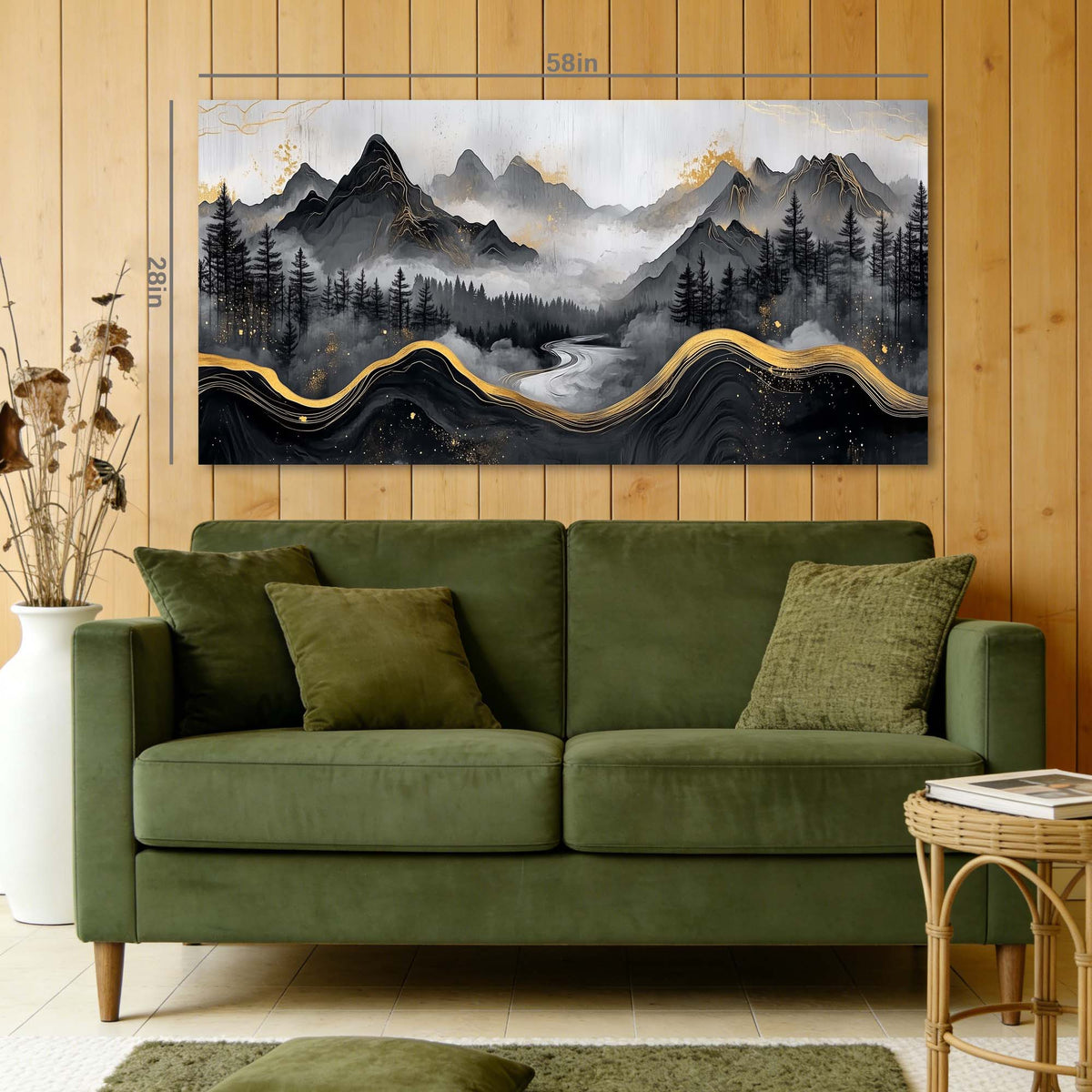 Navy Blue Oriental Nature Wall Art Modern Canvas Painting Prints Artwork Office Hallway Bedroom Living Room Decor