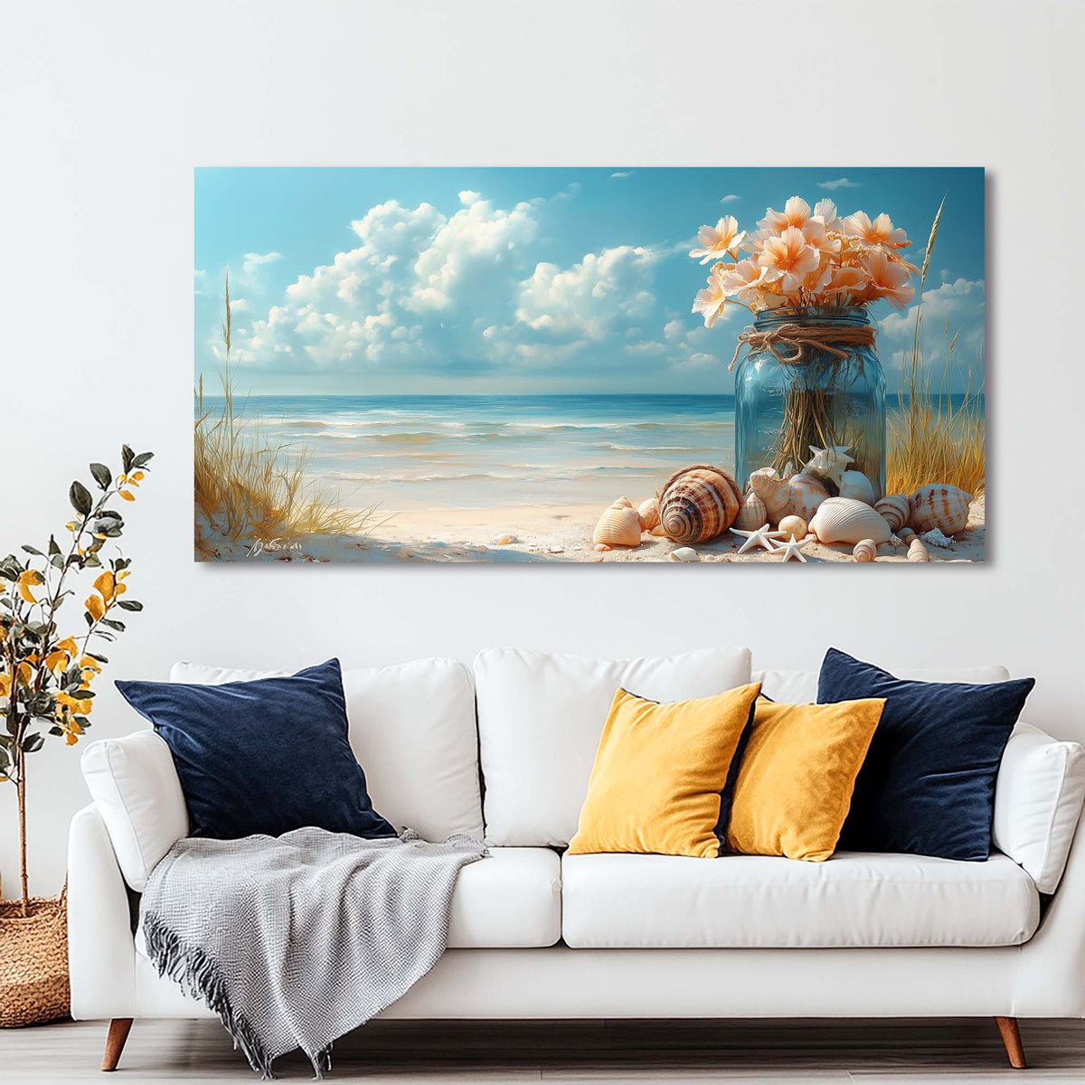 White Floral Wall Art Paintings Print Canvas Painting Prints Modern Artwork Office Living Room Over the Couch Bedroom Decor