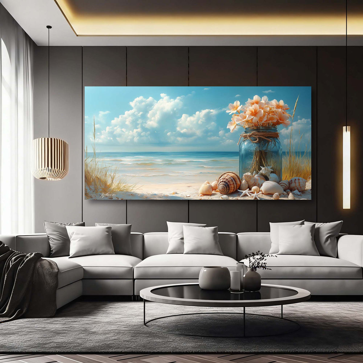 White Floral Wall Art Paintings Print Canvas Painting Prints Modern Artwork Office Living Room Over the Couch Bedroom Decor