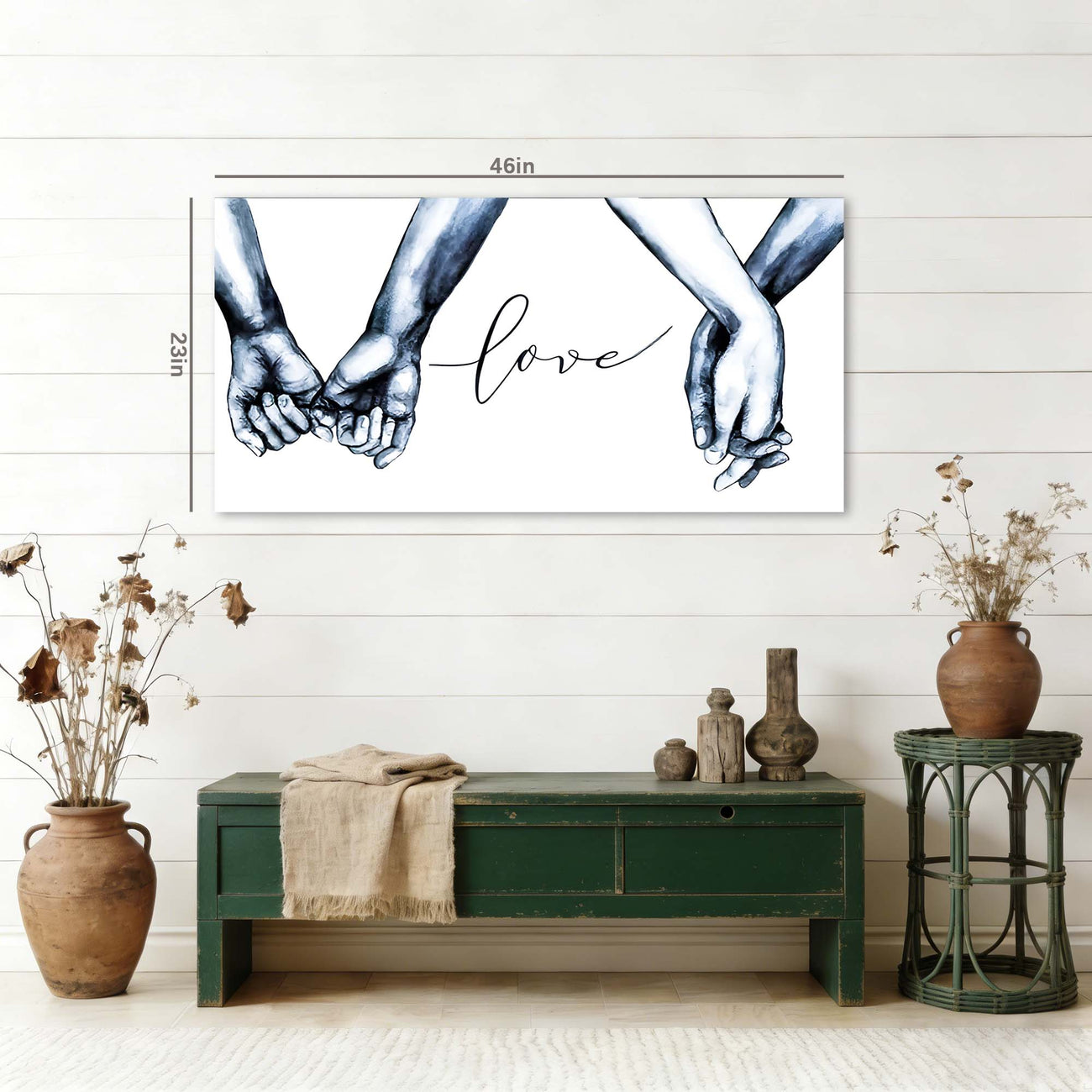 Navy Blue Abstract Wall Art for Living Room Canvas Painting Prints Art Deco Artwork Office Bedroom Decor