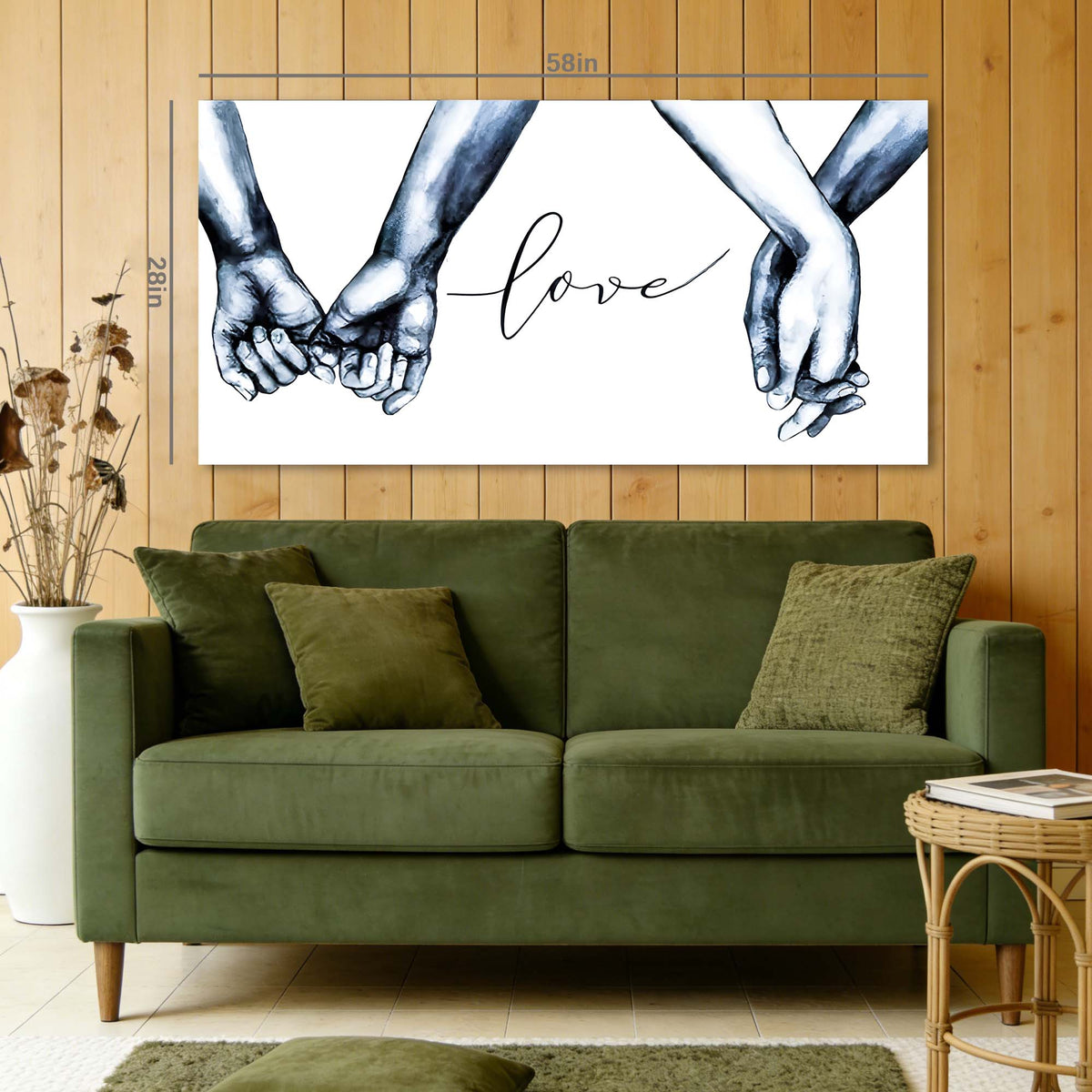 Navy Blue Abstract Wall Art for Living Room Canvas Painting Prints Art Deco Artwork Office Bedroom Decor