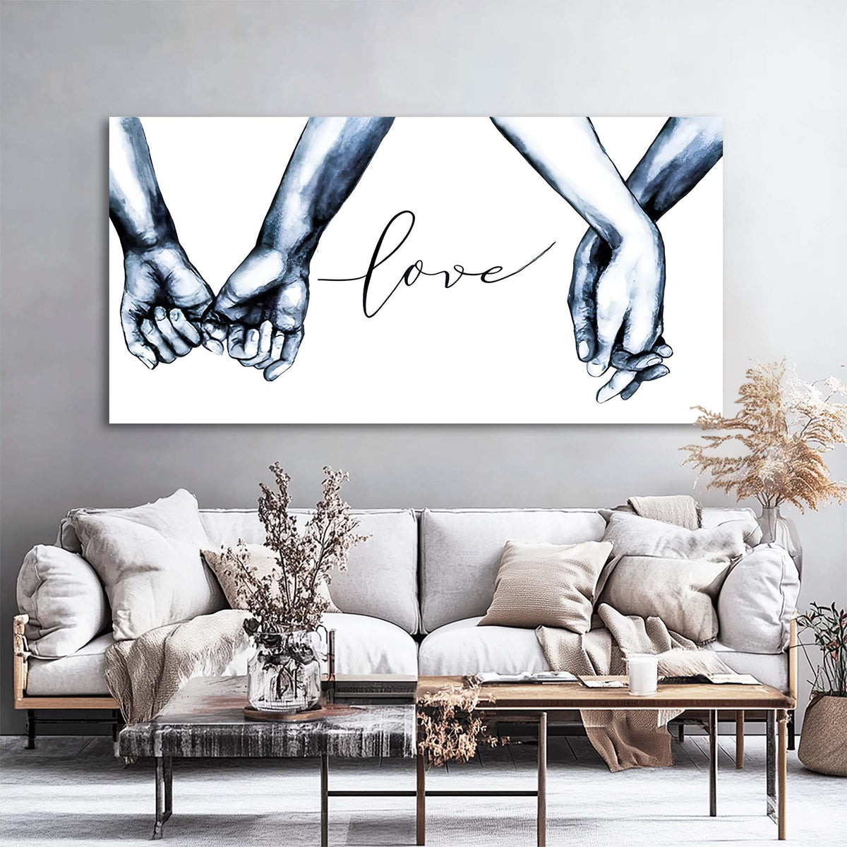 Navy Blue Abstract Wall Art for Living Room Canvas Painting Prints Art Deco Artwork Office Bedroom Decor