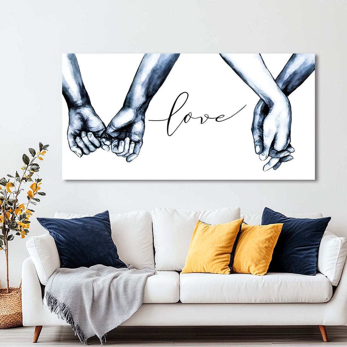 Navy Blue Abstract Wall Art for Living Room Canvas Painting Prints Art Deco Artwork Office Bedroom Decor