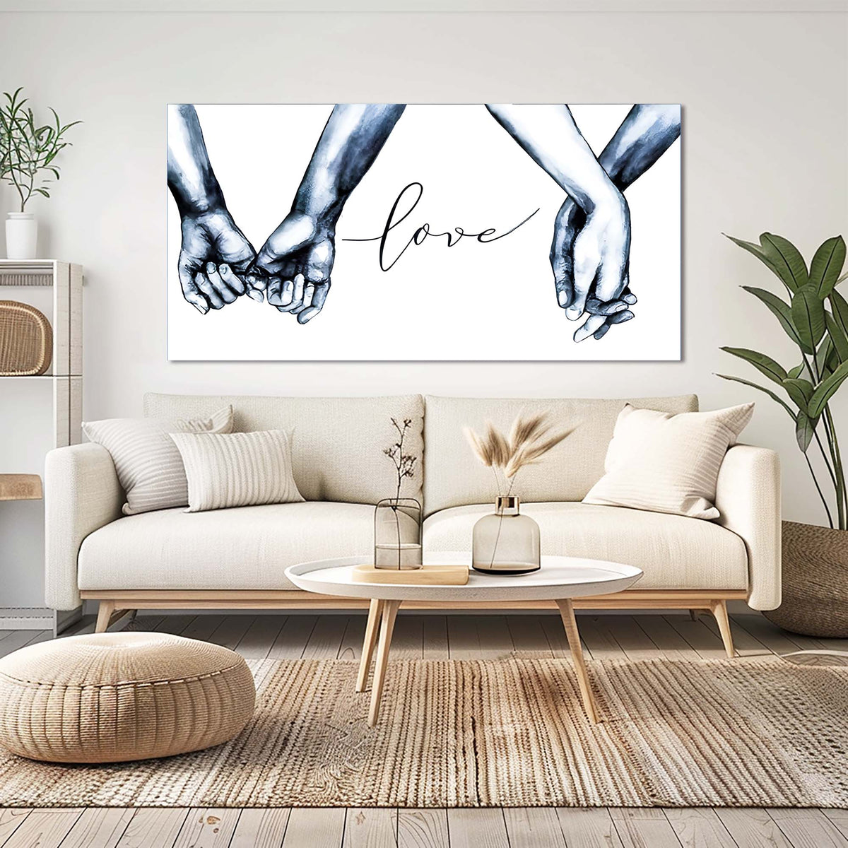 Navy Blue Abstract Wall Art for Living Room Canvas Painting Prints Art Deco Artwork Office Bedroom Decor