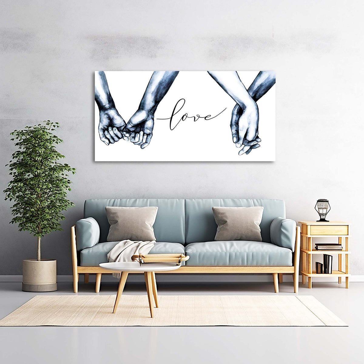 Navy Blue Abstract Wall Art for Living Room Canvas Painting Prints Art Deco Artwork Office Bedroom Decor