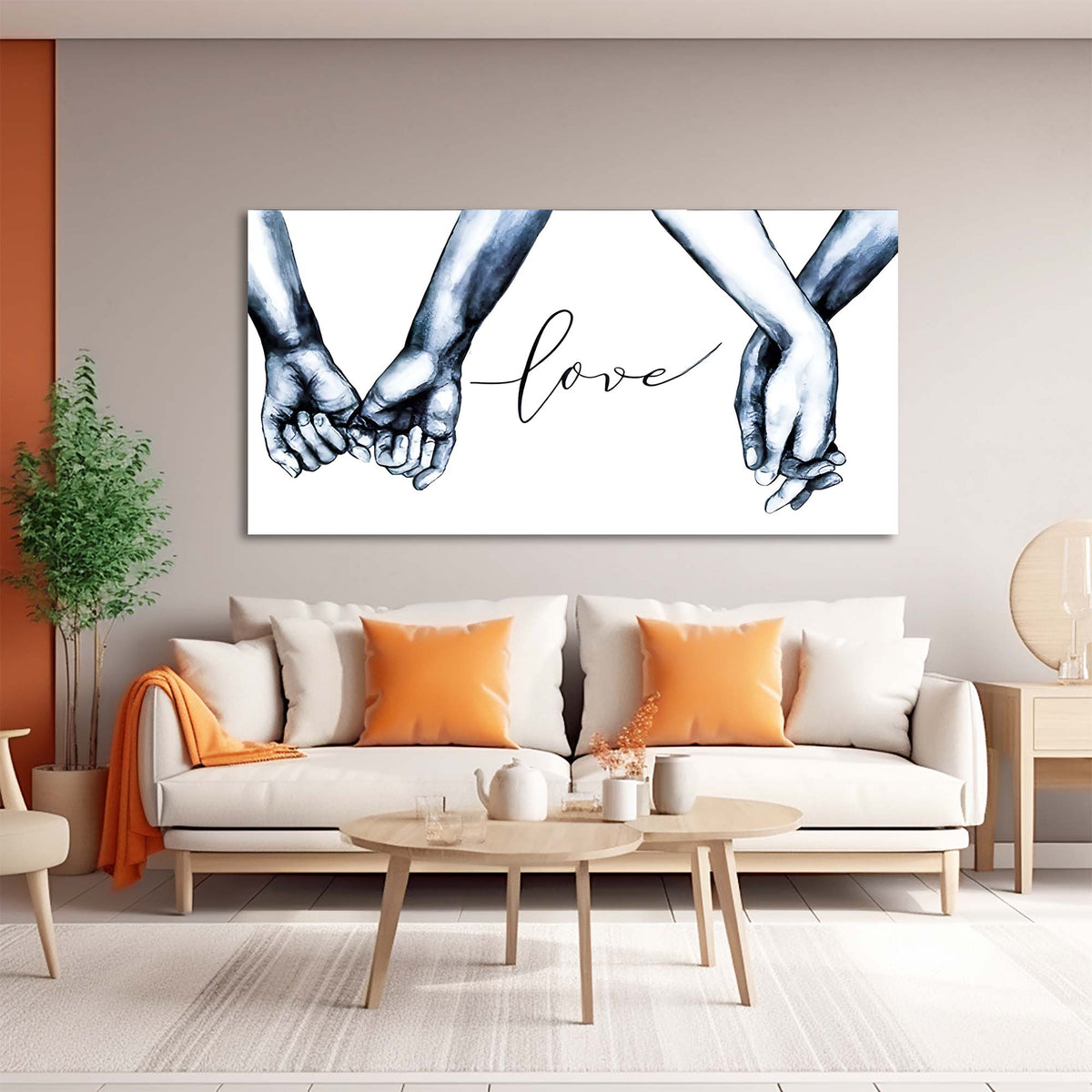 Navy Blue Abstract Wall Art for Living Room Canvas Painting Prints Art Deco Artwork Office Bedroom Decor