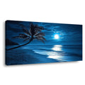 Navy Blue Tropical Nature Wall Art for Living Room Canvas Painting Prints Artwork Family Bedroom Office Decor