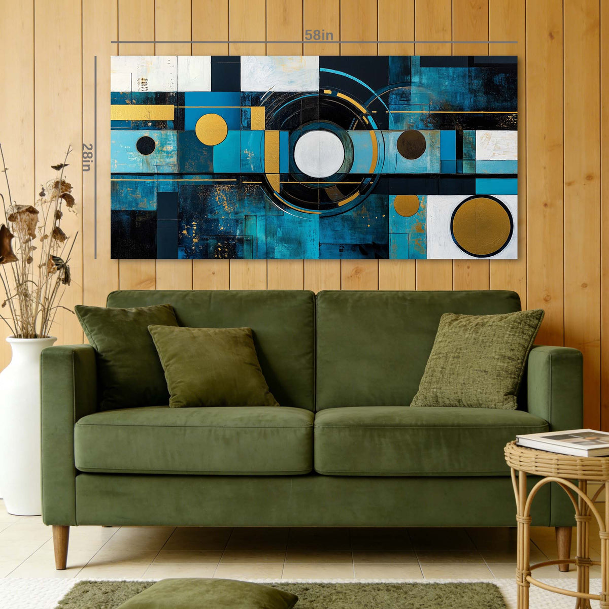Blue Abstract Abstract Wall Art for Living Room Canvas Painting Prints Artwork Family Bedroom Office Decor