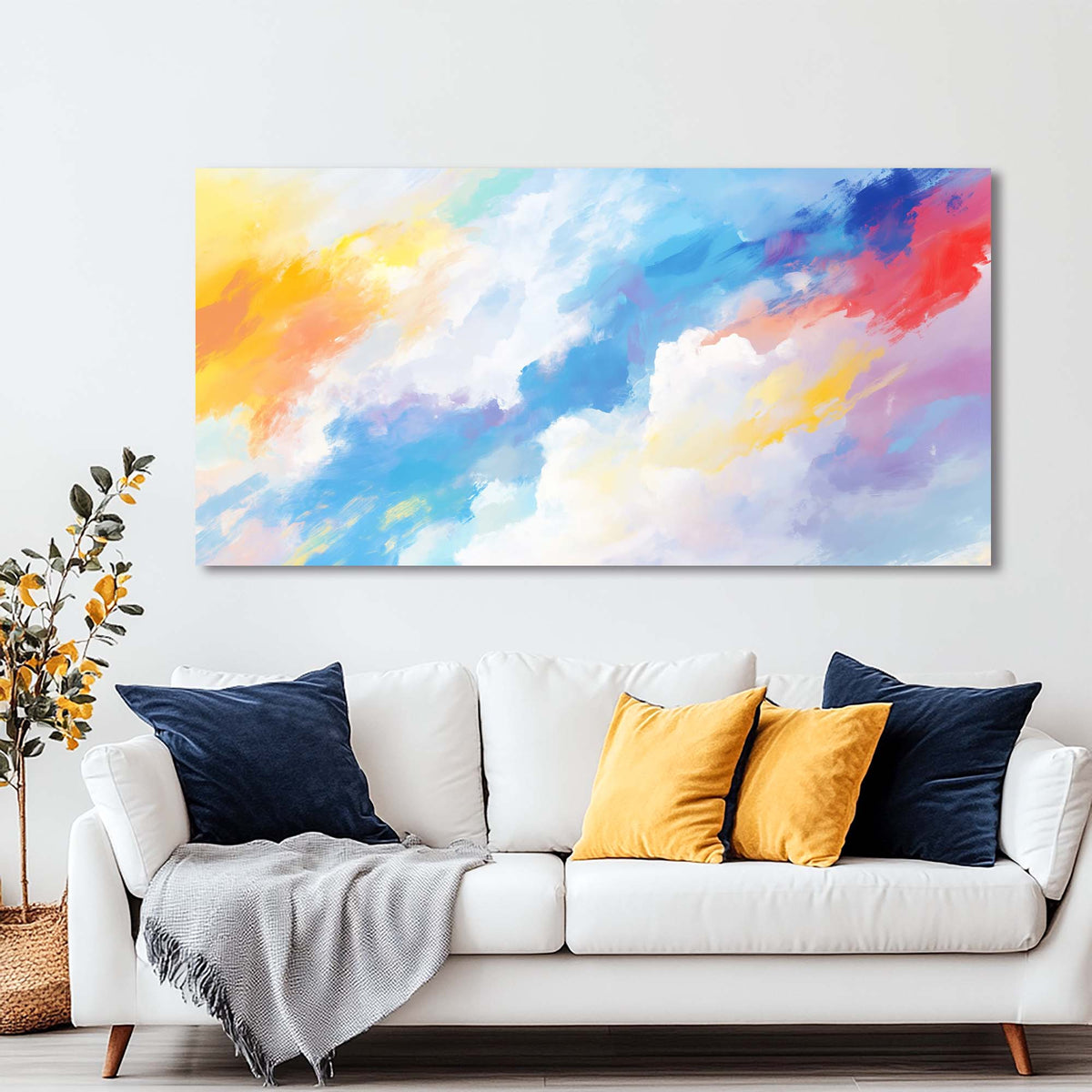 Navy Blue Abstract Abstract Wall Art for Living Room Canvas Painting Prints Artwork Family Bedroom Office Decor