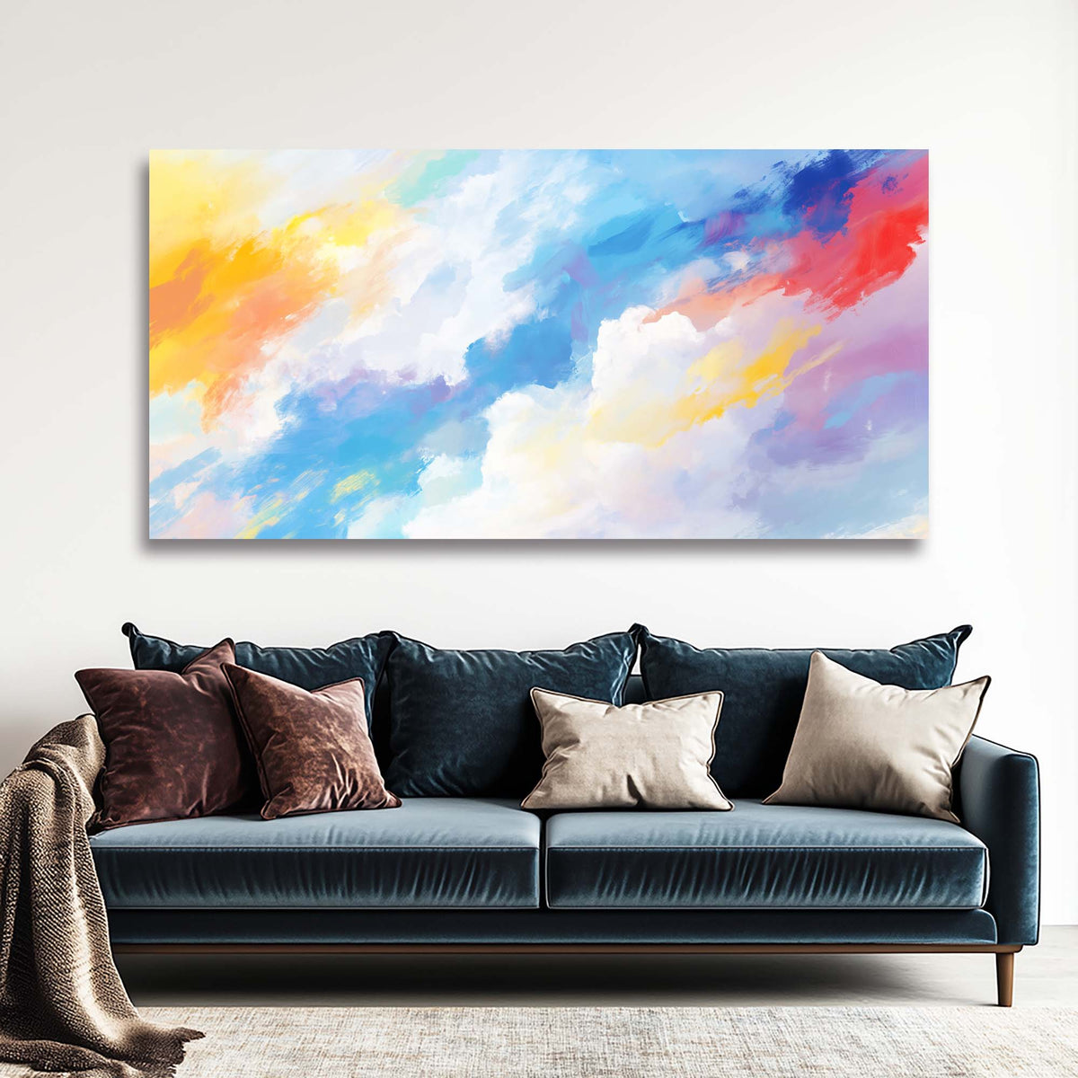 Navy Blue Abstract Abstract Wall Art for Living Room Canvas Painting Prints Artwork Family Bedroom Office Decor