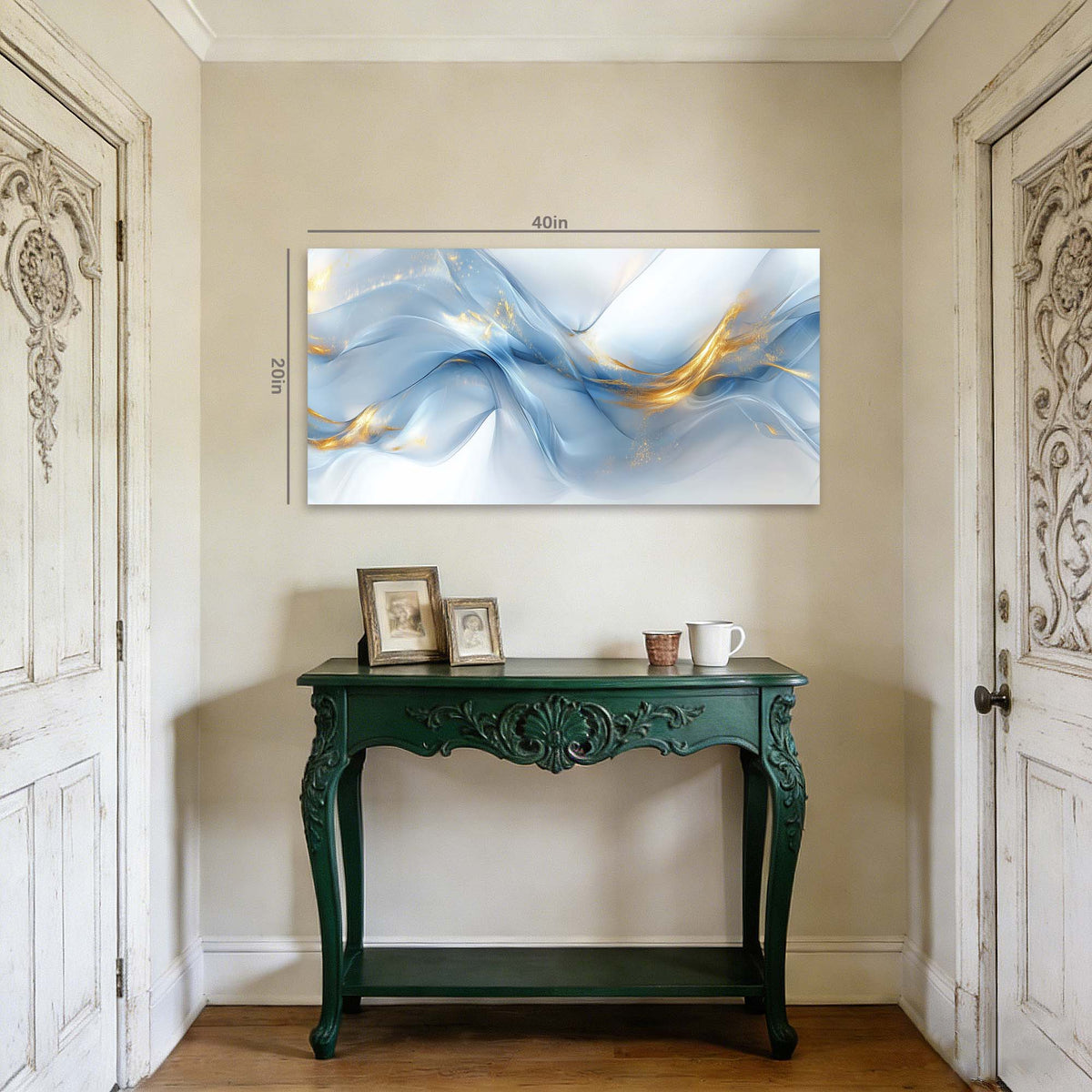Blue Abstract Abstract Wall Art Modern Canvas Painting Prints Artwork Office Hallway Bedroom Living Room Decor