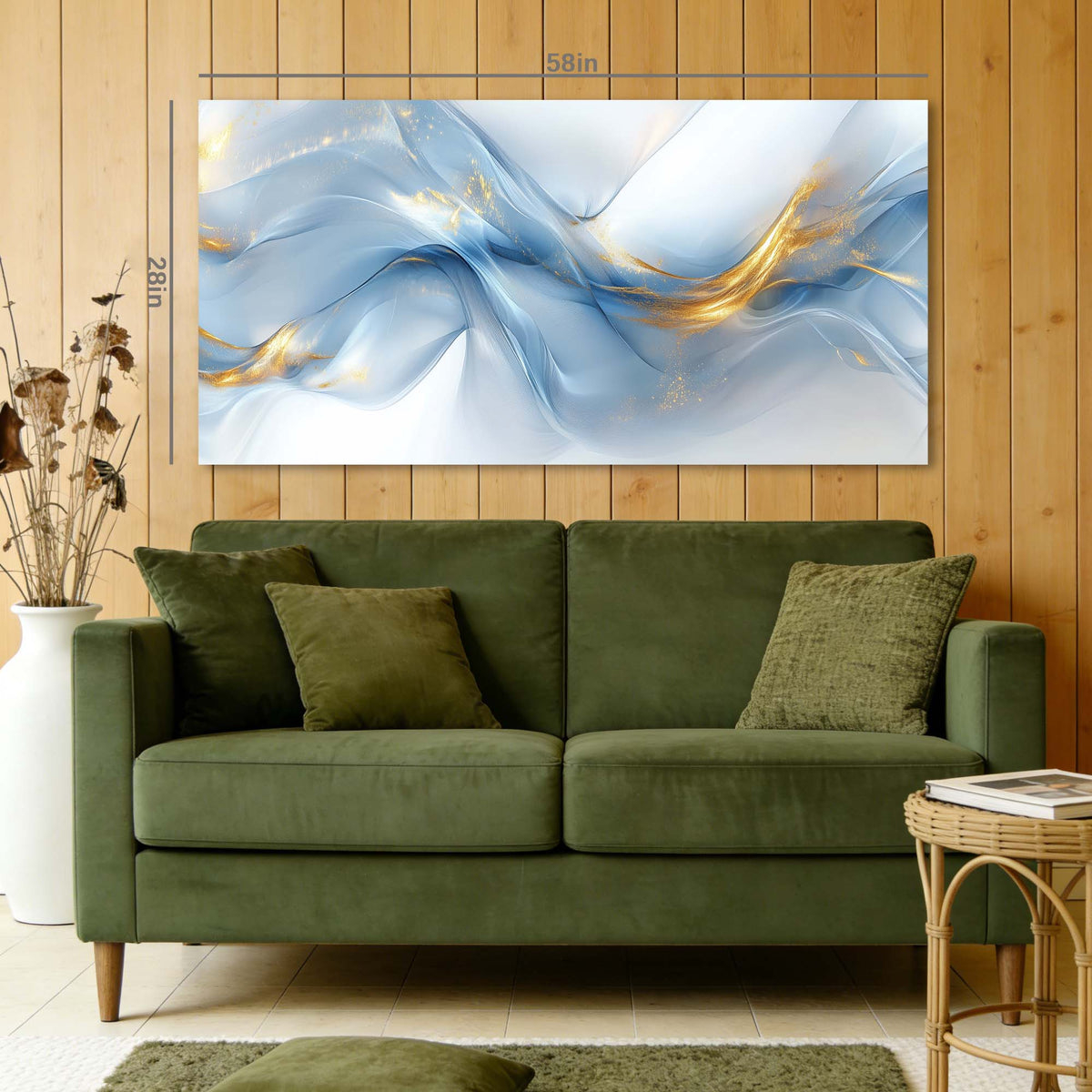Blue Abstract Abstract Wall Art Modern Canvas Painting Prints Artwork Office Hallway Bedroom Living Room Decor