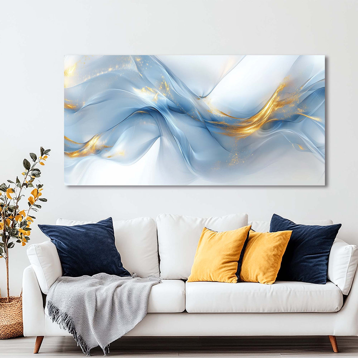 Blue Abstract Abstract Wall Art Modern Canvas Painting Prints Artwork Office Hallway Bedroom Living Room Decor