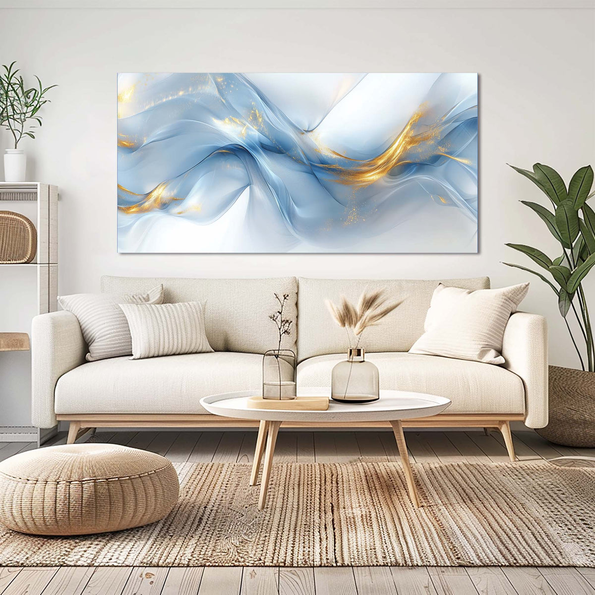 Blue Abstract Abstract Wall Art Modern Canvas Painting Prints Artwork Office Hallway Bedroom Living Room Decor