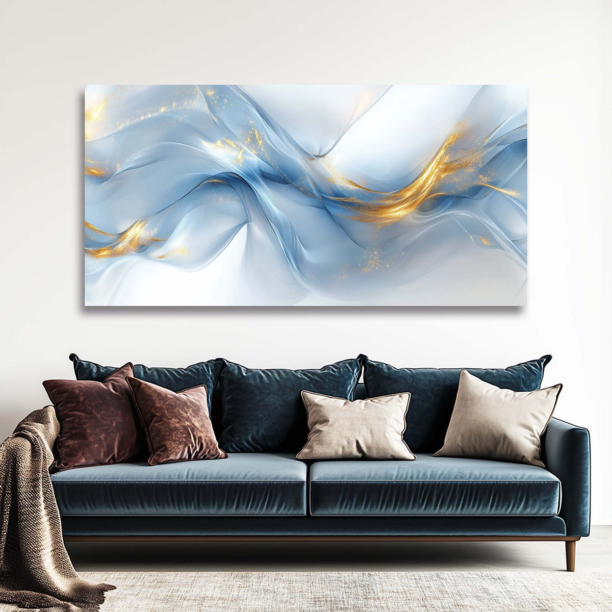 Blue Abstract Abstract Wall Art Modern Canvas Painting Prints Artwork Office Hallway Bedroom Living Room Decor