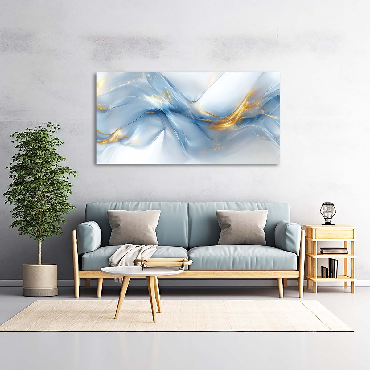 Blue Abstract Abstract Wall Art Modern Canvas Painting Prints Artwork Office Hallway Bedroom Living Room Decor