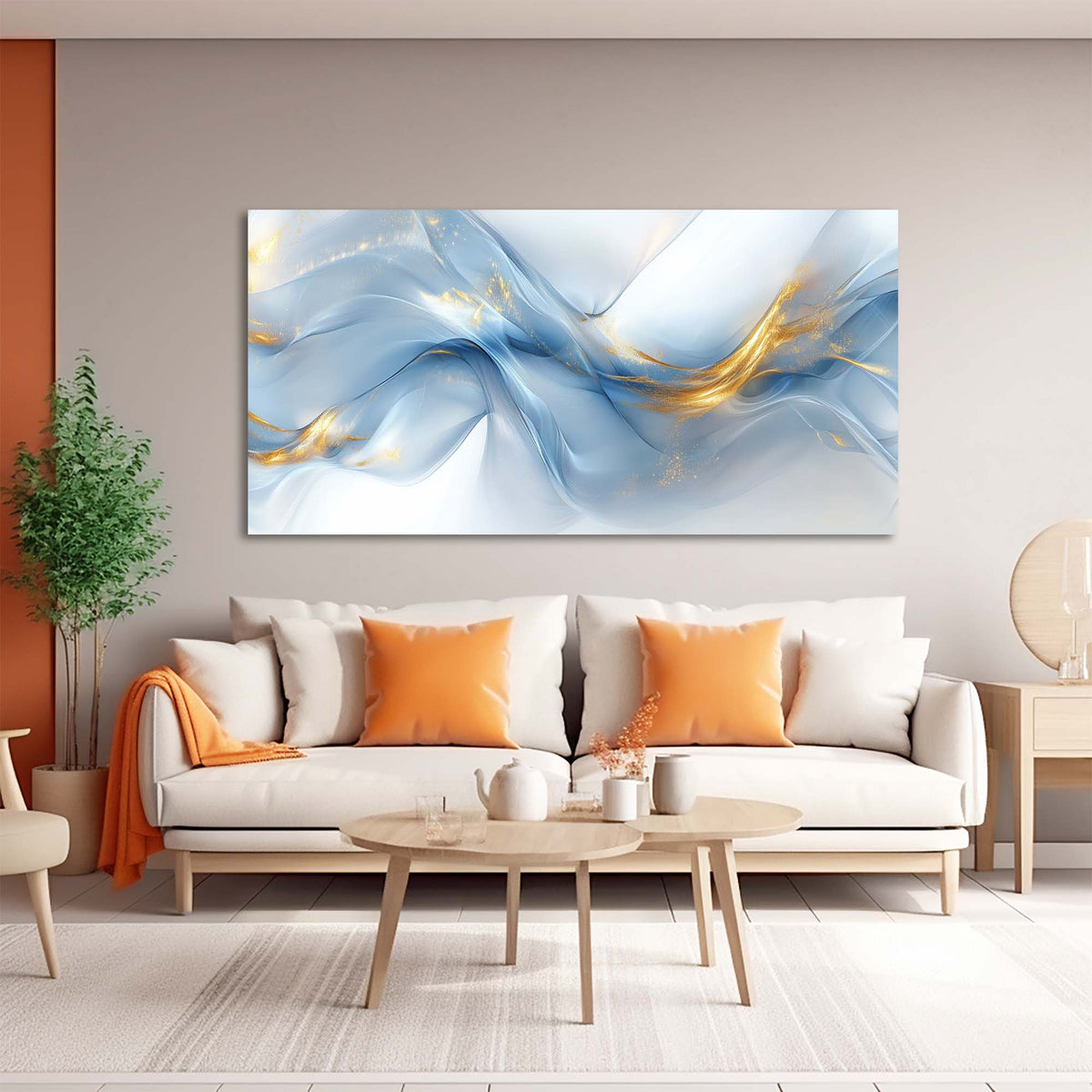 Blue Abstract Abstract Wall Art Modern Canvas Painting Prints Artwork Office Hallway Bedroom Living Room Decor