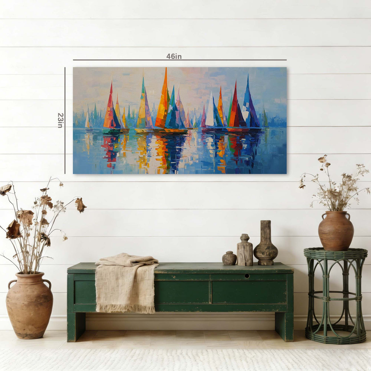 Navy Blue Nautical Abstract Wall Art Canvas Painting Prints Artwor Office Bedroom Living Room Decor