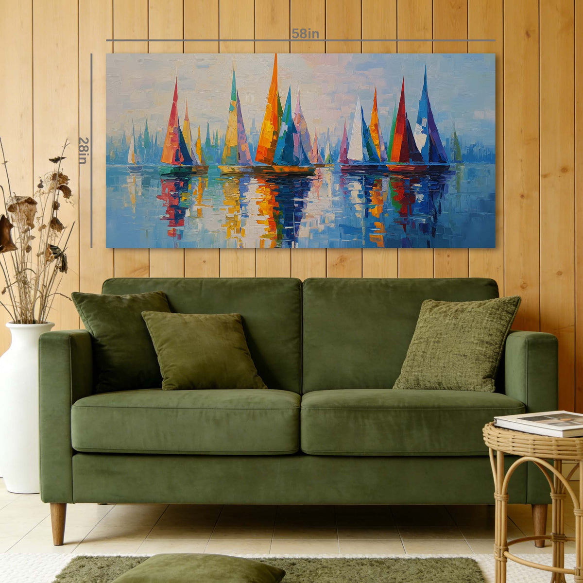 Navy Blue Nautical Abstract Wall Art Canvas Painting Prints Artwor Office Bedroom Living Room Decor