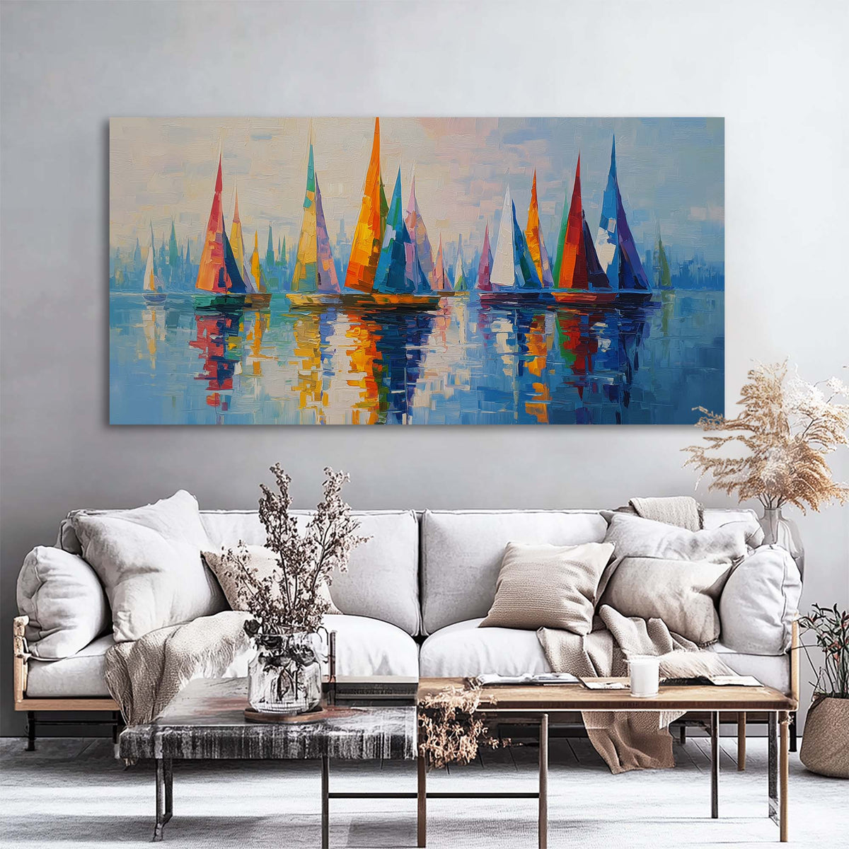Navy Blue Nautical Abstract Wall Art Canvas Painting Prints Artwor Office Bedroom Living Room Decor