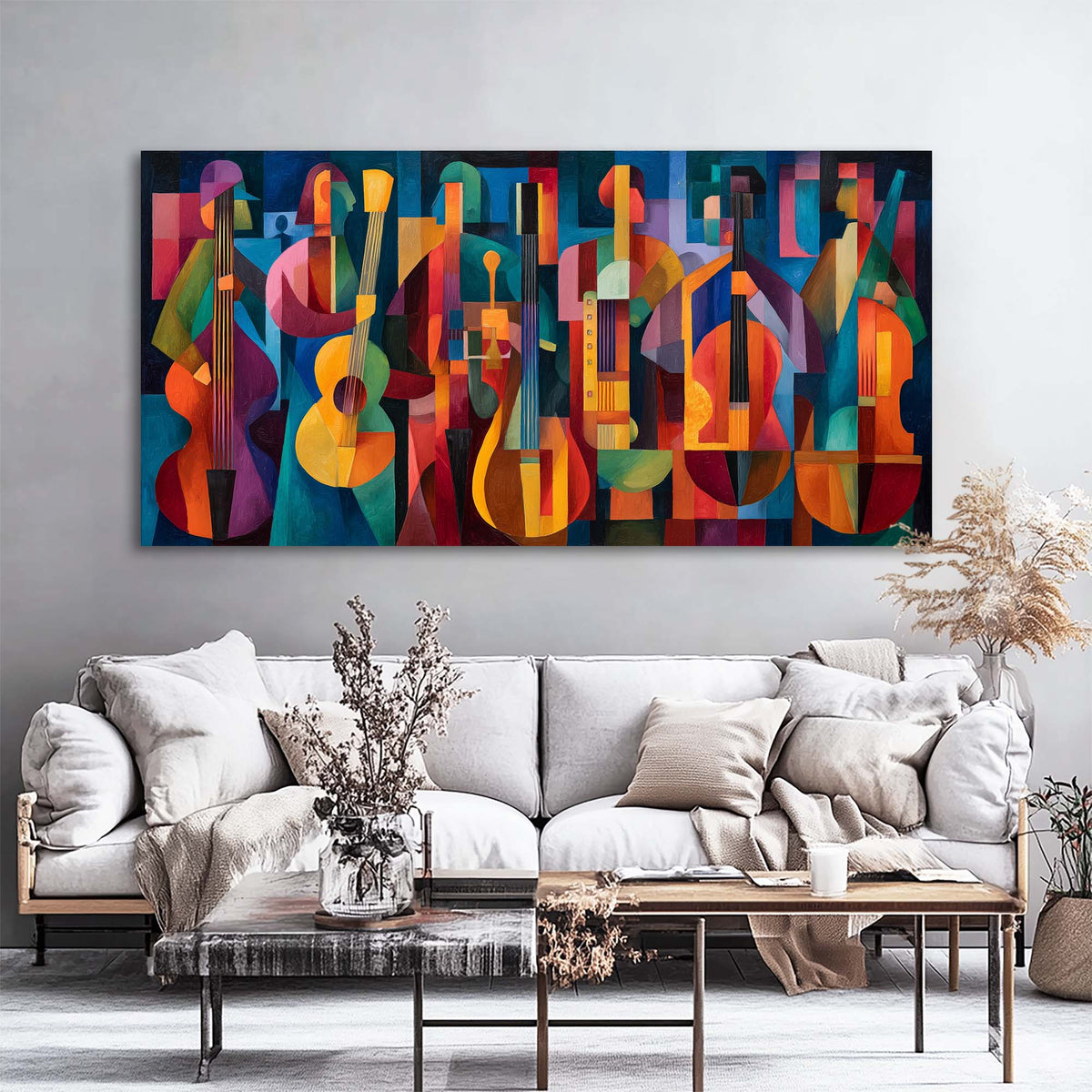 Purple Jazzy Abstract Wall Art for Living Room Canvas Painting Prints Artwork Family Bedroom Office Decor
