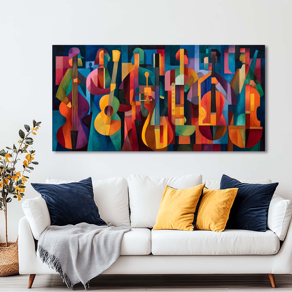 Purple Jazzy Abstract Wall Art for Living Room Canvas Painting Prints Artwork Family Bedroom Office Decor