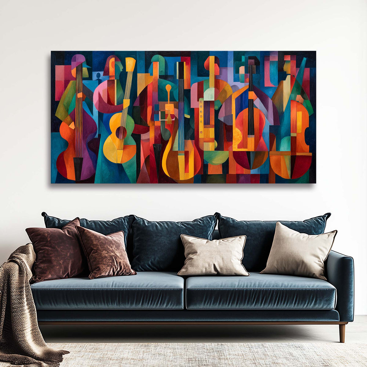 Purple Jazzy Abstract Wall Art for Living Room Canvas Painting Prints Artwork Family Bedroom Office Decor