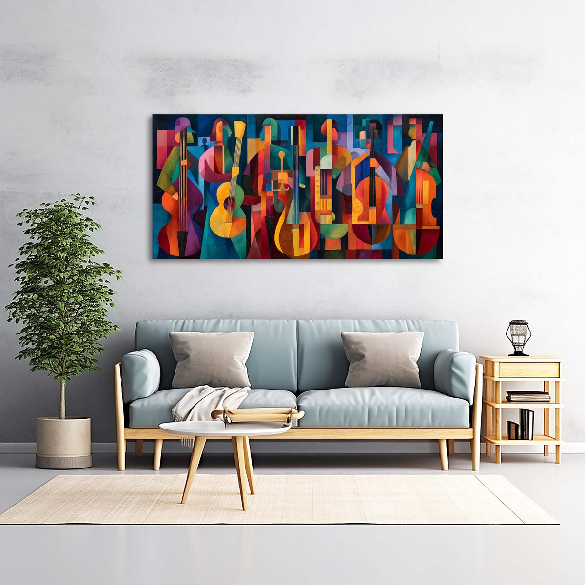 Purple Jazzy Abstract Wall Art for Living Room Canvas Painting Prints Artwork Family Bedroom Office Decor