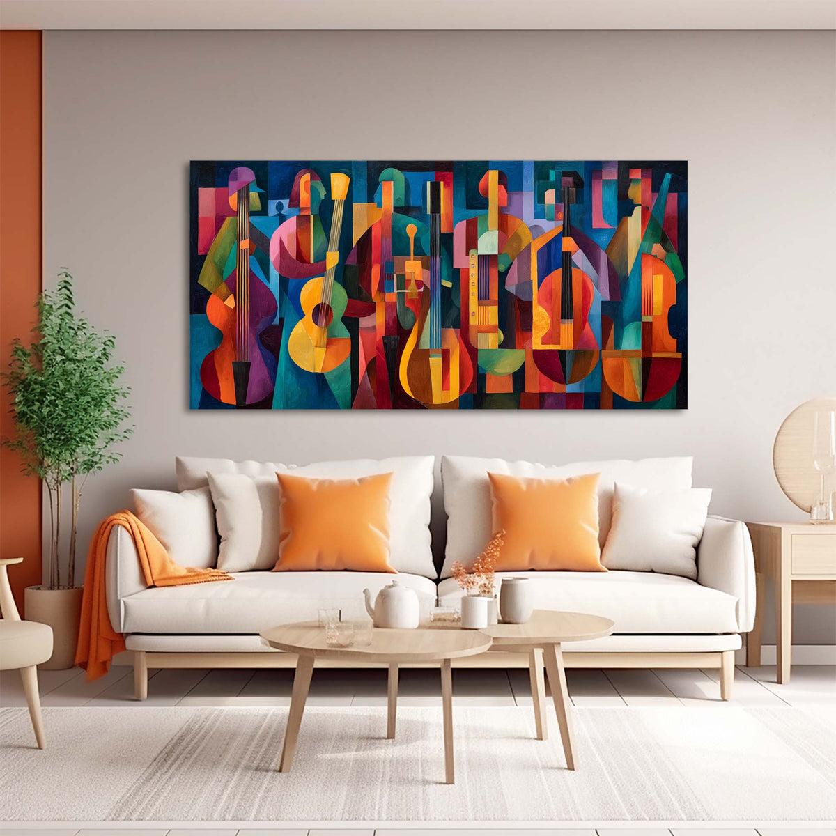 Purple Jazzy Abstract Wall Art for Living Room Canvas Painting Prints Artwork Family Bedroom Office Decor
