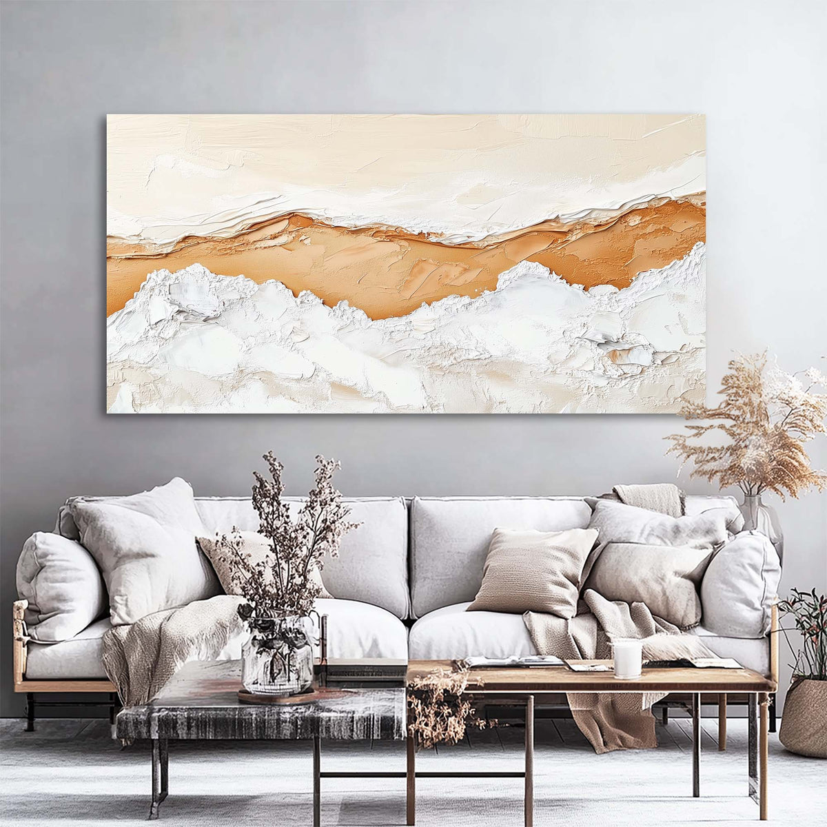 White Abstract Abstract Wall Art Modern Canvas Painting Prints Artwork Office Hallway Bedroom Living Room Decor