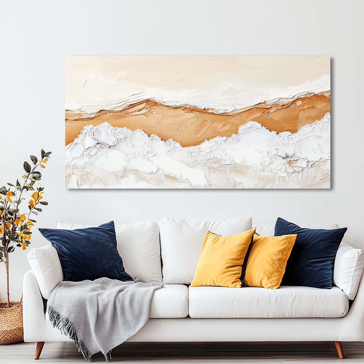 White Abstract Abstract Wall Art Modern Canvas Painting Prints Artwork Office Hallway Bedroom Living Room Decor