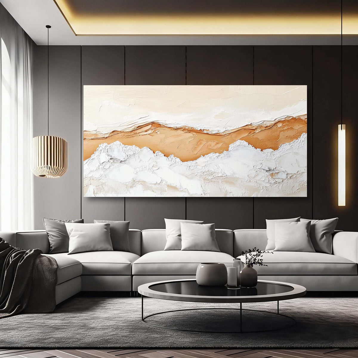 White Abstract Abstract Wall Art Modern Canvas Painting Prints Artwork Office Hallway Bedroom Living Room Decor