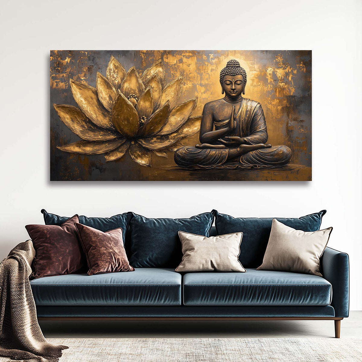 Navy Blue Religious Wall Art Paintings Print Canvas Painting Prints Modern Artwork Office Living Room Over the Couch Bedroom Decor